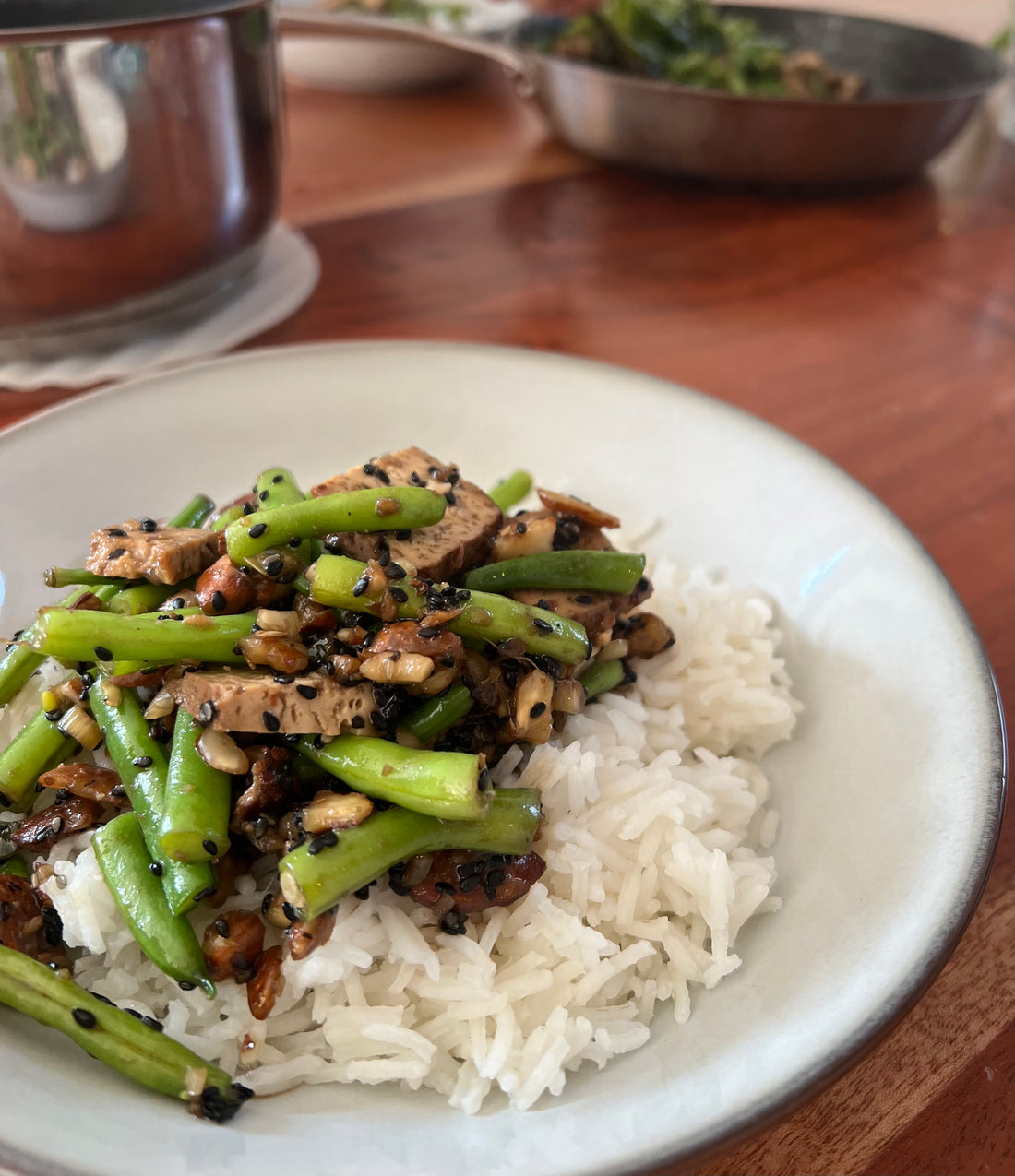 Tofu Terijaki mit grünen Bohnen